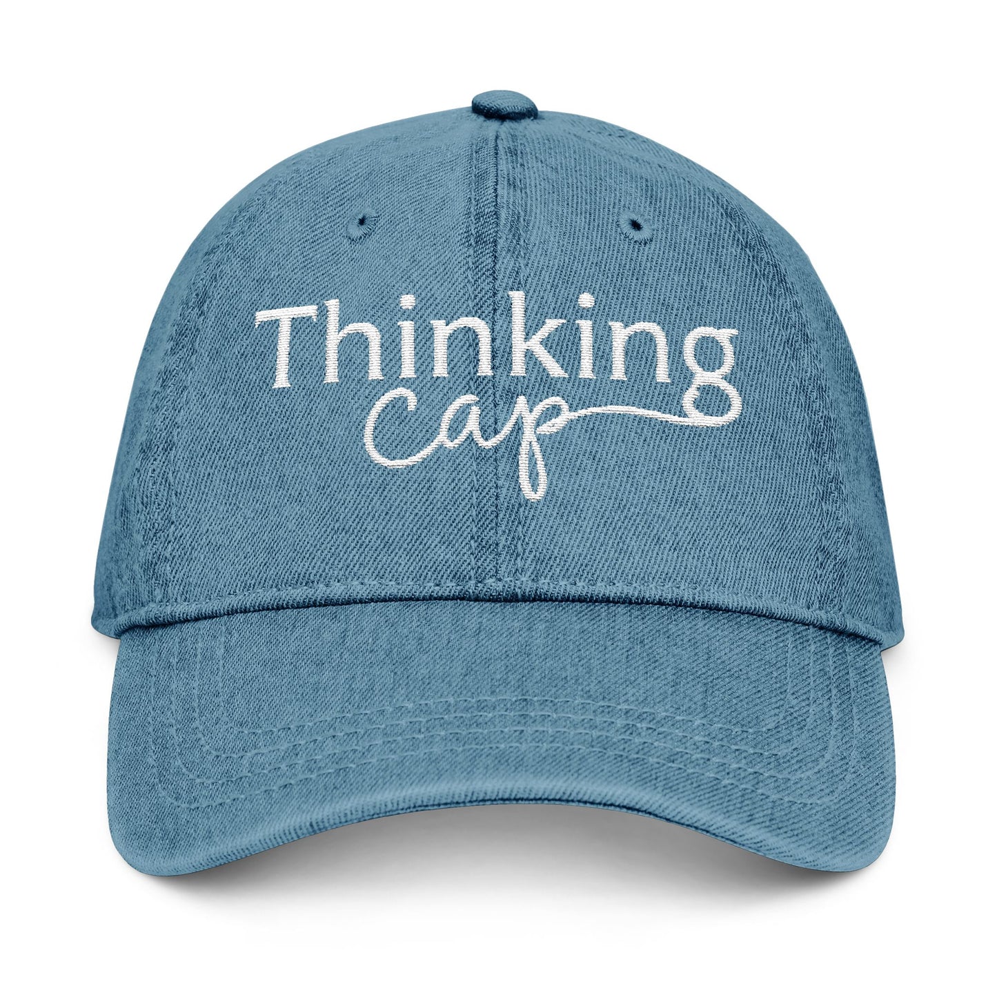 Embroidered Denim Hat - Thinking Cap