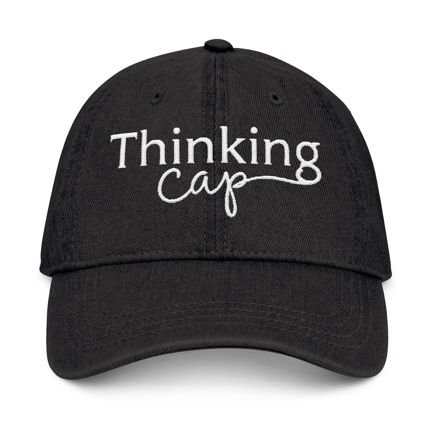 Embroidered Denim Hat - Thinking Cap