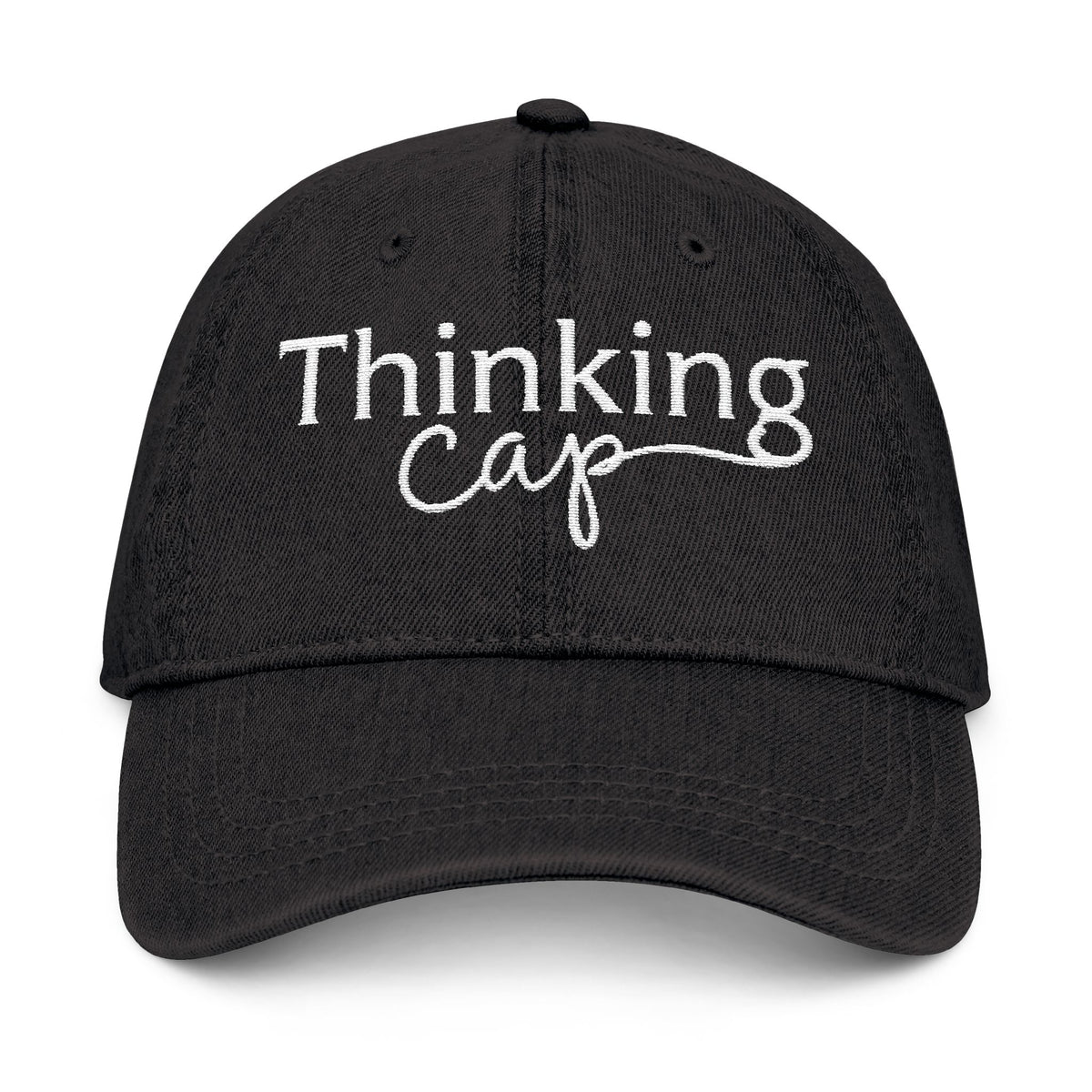 Embroidered Denim Hat - Thinking Cap