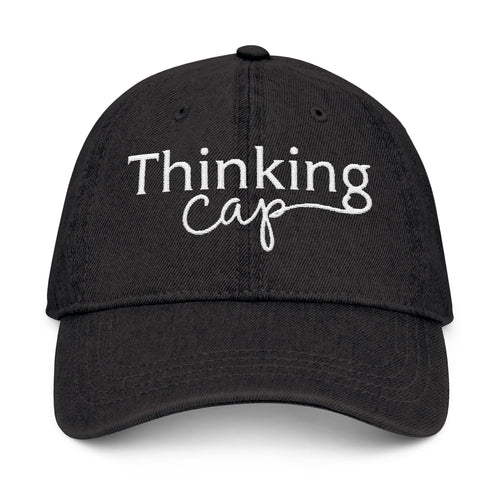 Embroidered Denim Hat - Thinking Cap
