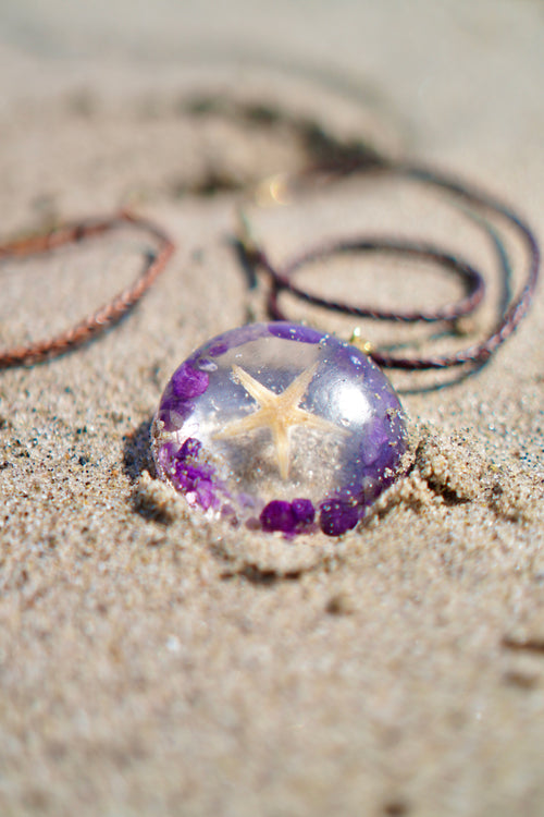 AMETHYST STARFISH RESIN PENDANT