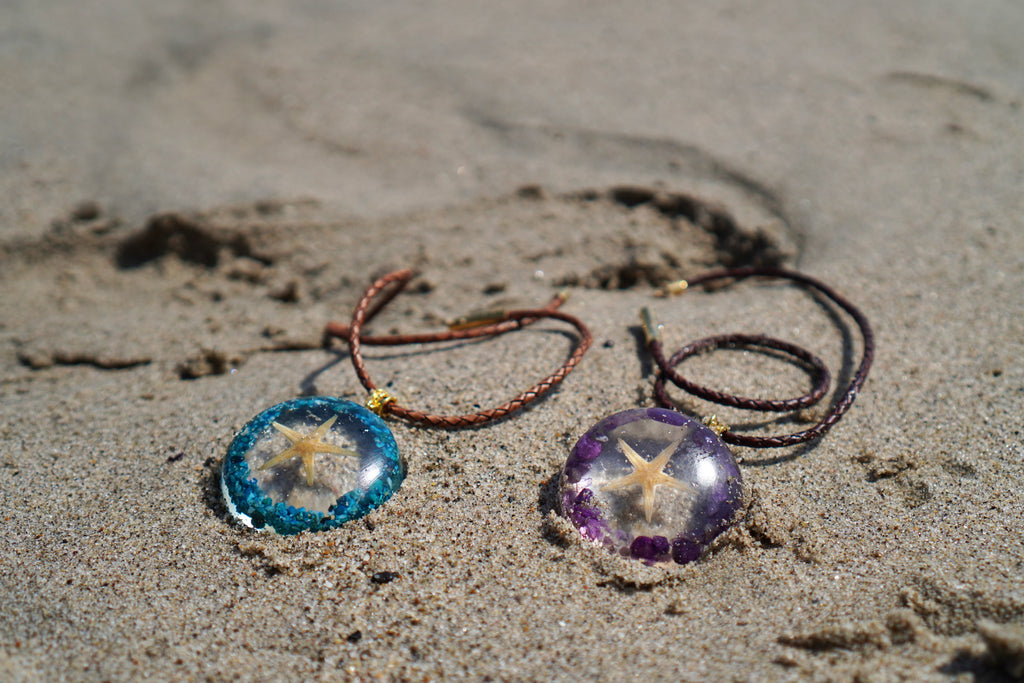 AMETHYST STARFISH RESIN PENDANT