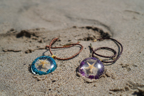 AMETHYST STARFISH RESIN PENDANT