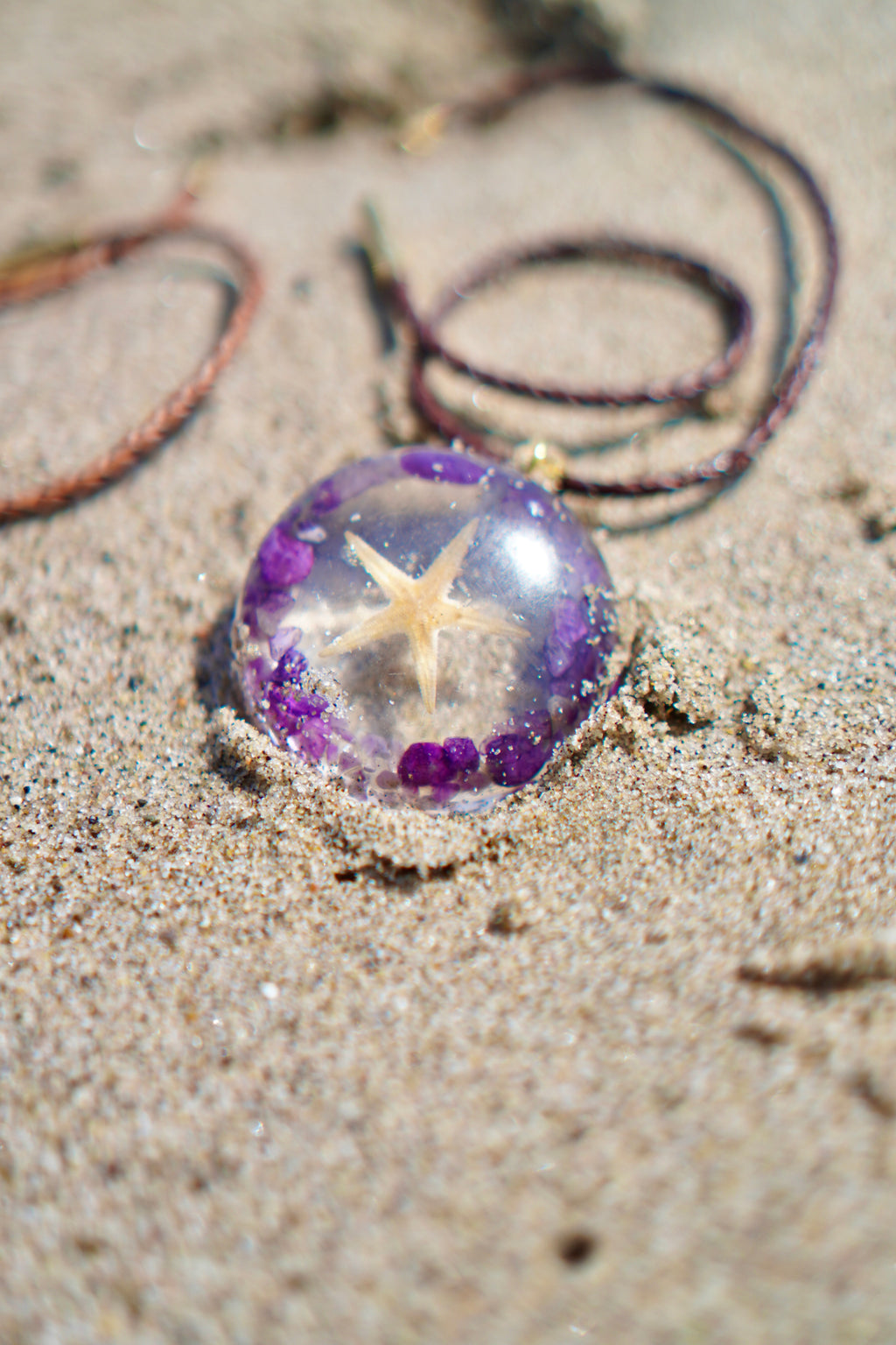 AMETHYST STARFISH RESIN PENDANT