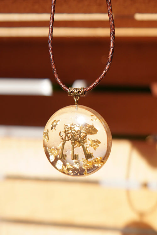 BRONZE KEYS RESIN PENDANT