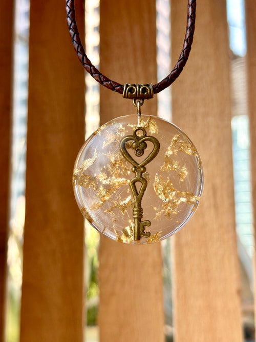 BRONZE KEY RESIN PENDANT