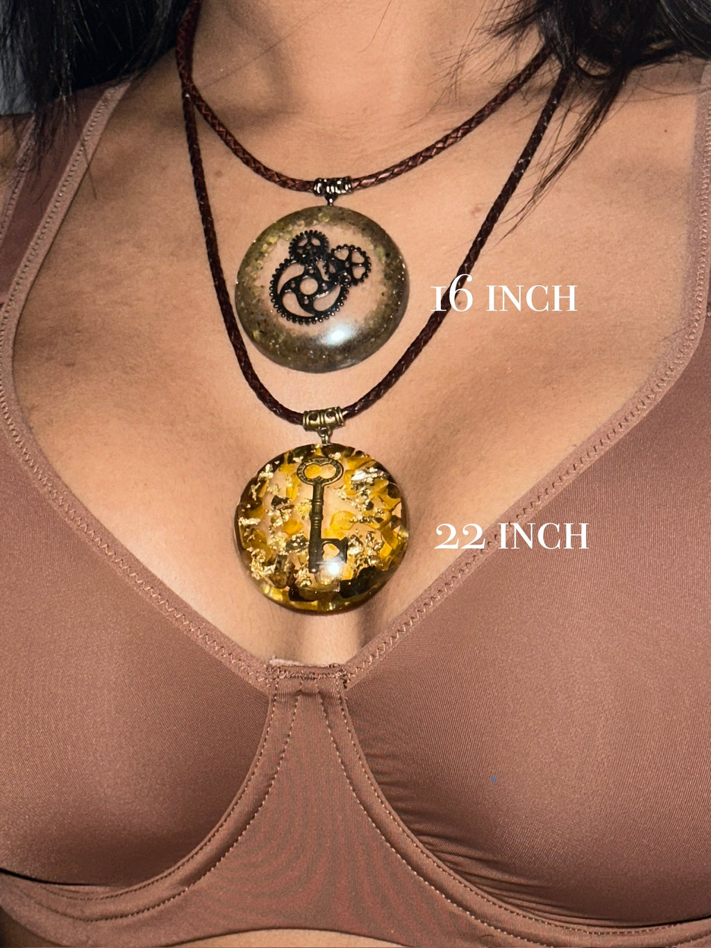 CLOCK WORK GUNMETAL RESIN PENDANT