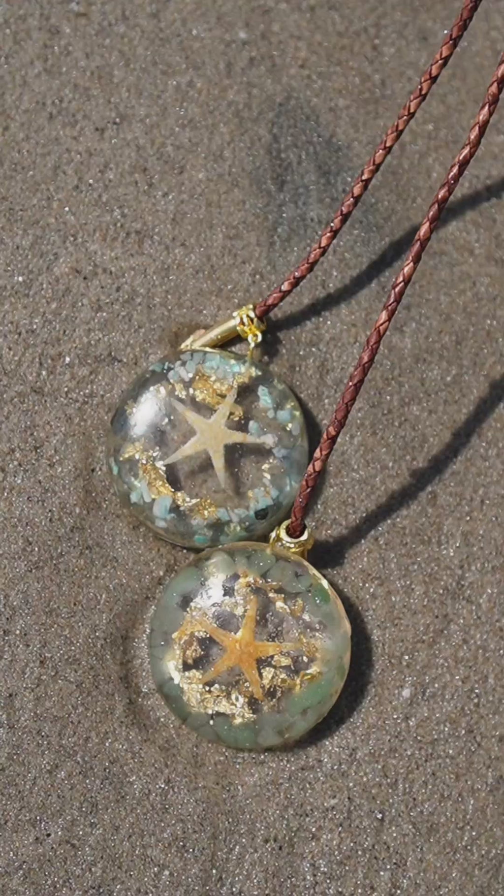 GREEN AVENTURINE STARFISH RESIN PENDANT